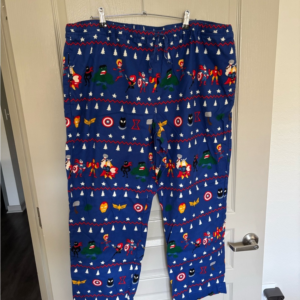 Men’s Marvel Hanna Anderson Blue Superhero Holiday Pajama Pants